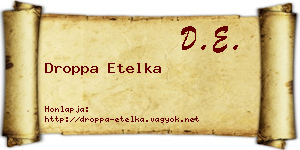 Droppa Etelka névjegykártya